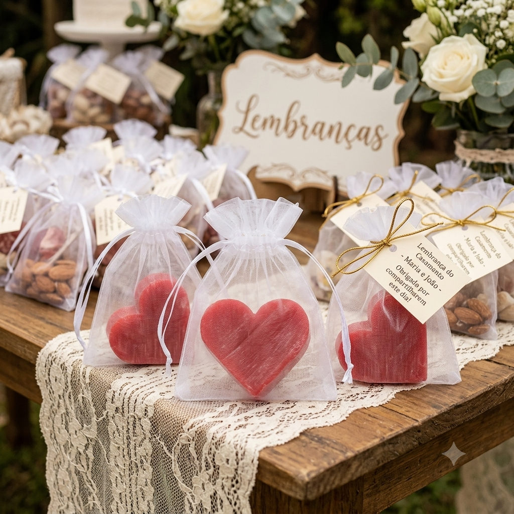 sabonete coração lembrança de casamento