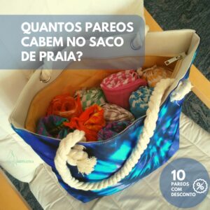 Quantos pareos cabem num saco de praia