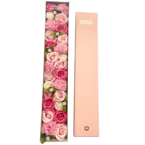 Caixa com flores Extra Longa - Bênção para Bebés - Rosa