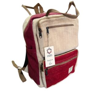 Mochila feita à mão de cânhamo – 39x27x12cm